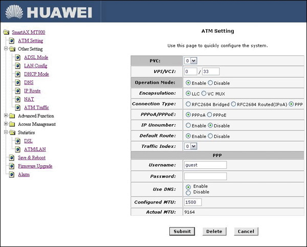 Huawei SmartAX MT800